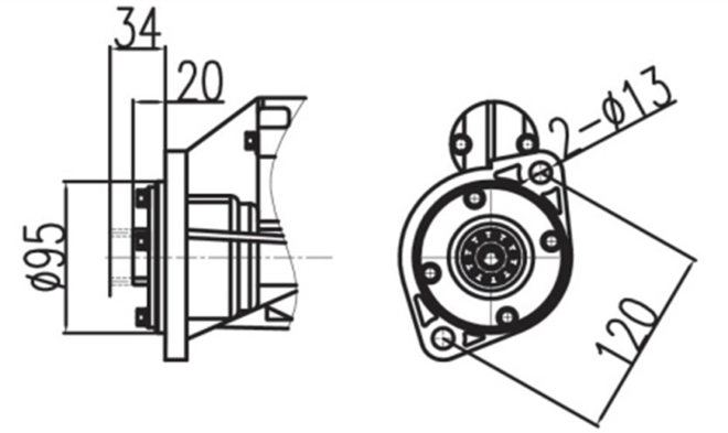 Starter Motor for YANMAR 4TNV94 129940-77010 S14-102 - 图片 2