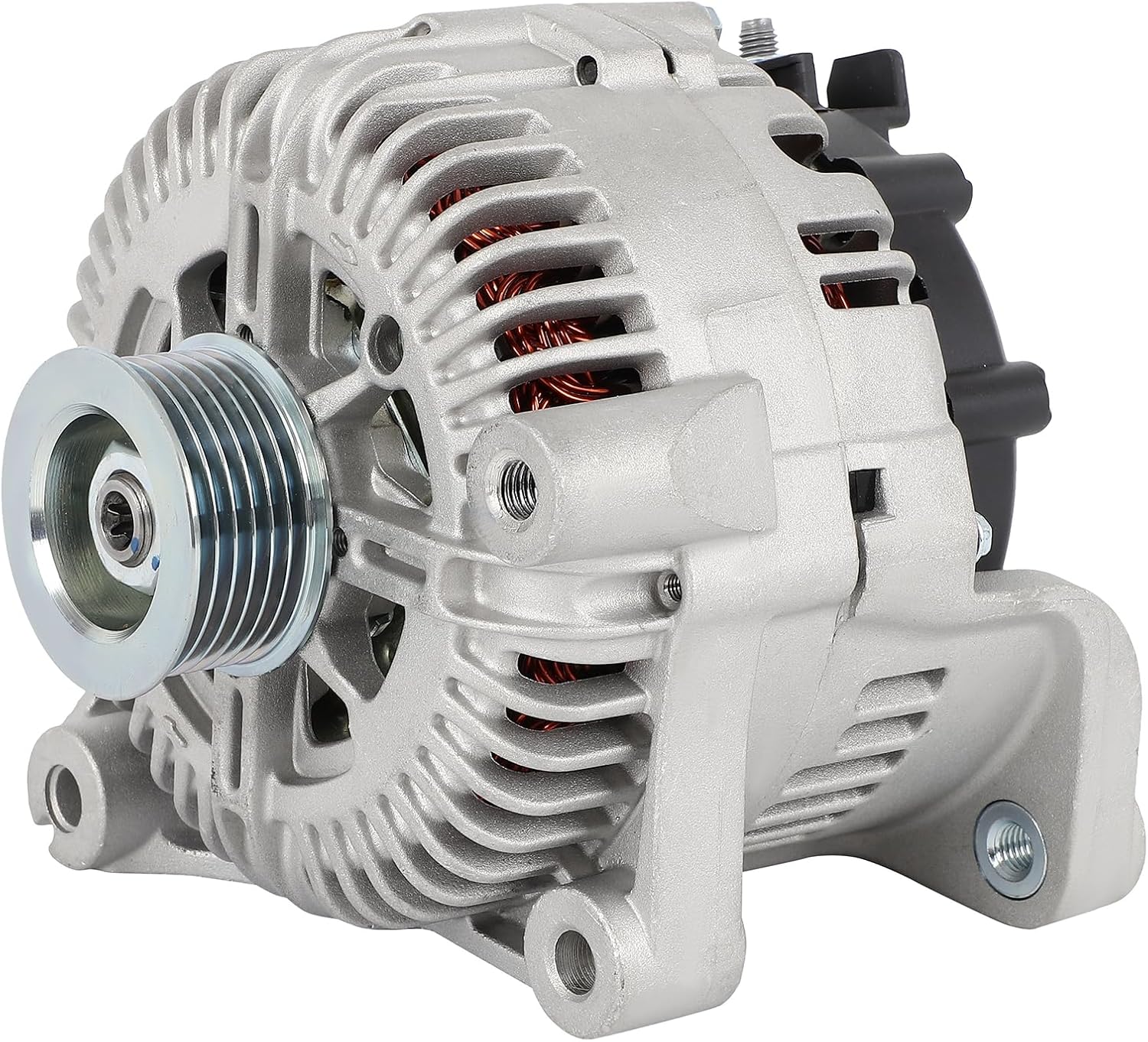 Alternator Fit for BMW for X5 3.0L 2009,for BMW for X5 3.0L 2010,for BMW for X5 3.0L 2011,for BMW for X5 3.0L 2012,for BMW for X5 3.0L 2013-12V 170Amp CW 6-Groove Clutch Pulley 20879